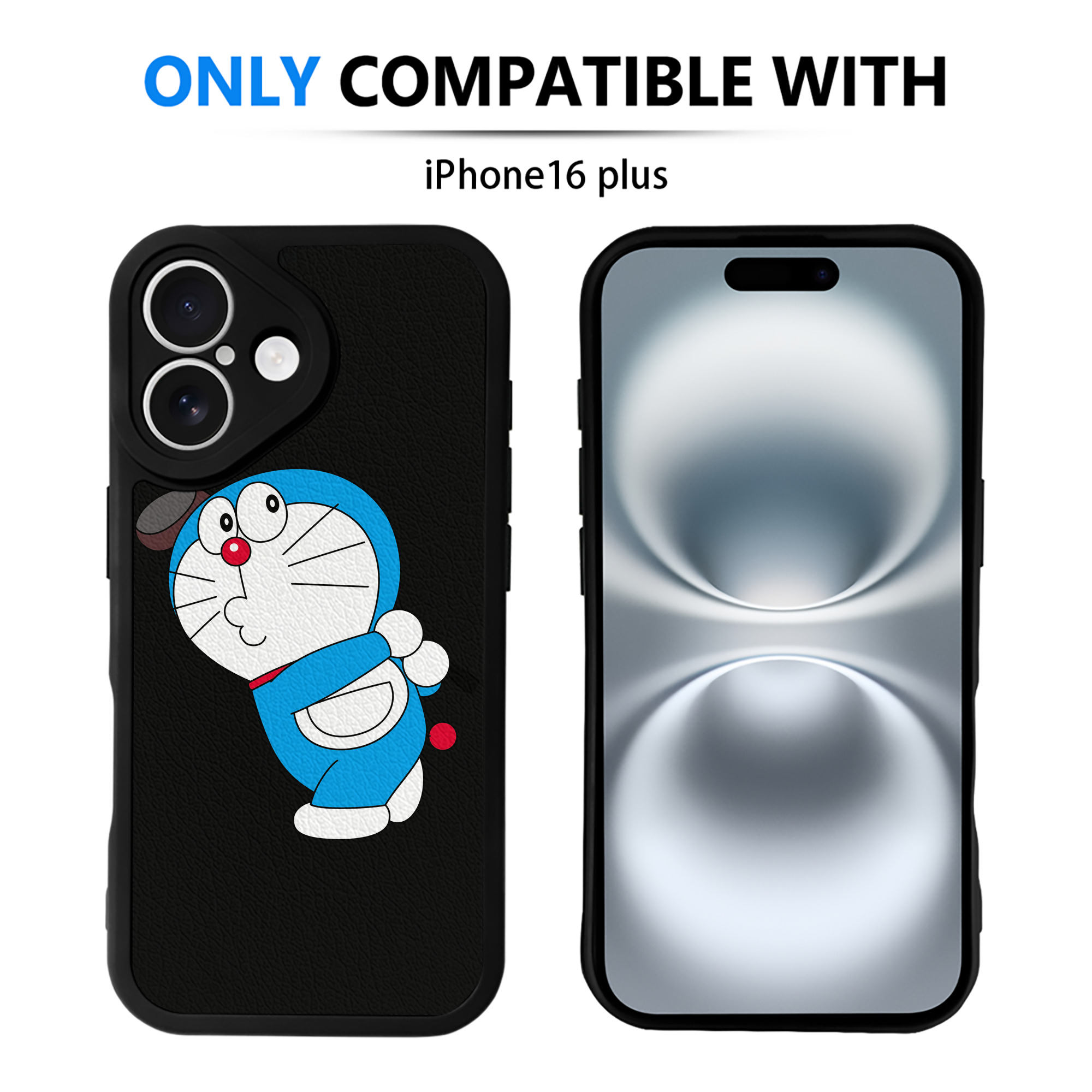 （画像用） ドラえもん Doraemon 【iPhone 16シリーズ対応】シリコンスマホケース（レザー調） 材質：シリコン